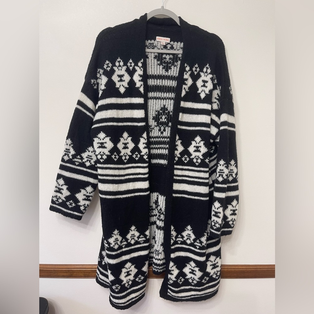 Knox Rose Argyle Style Open Front Cardigan - Picture 5 of 10